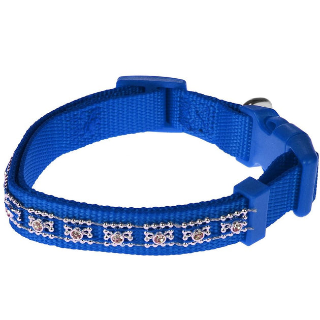 Dimante Dog Collar 1.5x25.40cm BLUE