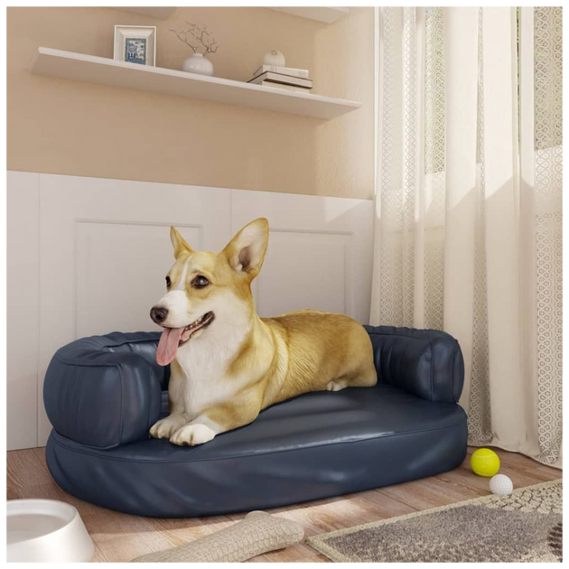Ergonomic Foam Dog Bed 60x42 cm to 88 x 65 cm Faux Leather